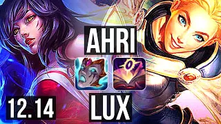 AHRI vs LUX (MID) | 5.3M mastery, 7/0/6, 1100+ games, Godlike | EUW Diamond | 12.14
