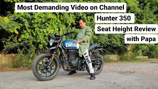 Dad riding Hunter 350 |Short Height Rider on Hunter 350 |Royal Enfield Hunter 350 Ride Review by dad