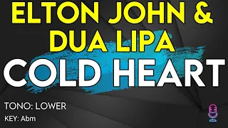 Elton John & Dua Lipa - Cold Heart - Karaoke Instrumental - Lower