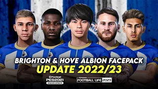BRIGHTON & HOVE ALBION FACEPACK 2022/23 | SIDER AND CPK | EFOOTBALL PES 2021 & SP FOOTBALL LIFE 2023