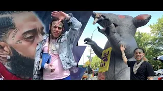 Tekashi 69 pulls up in LA and disrespects Nipsey Hussle's mural | Tony2times