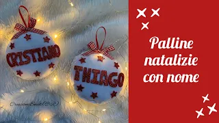 Palline natalizie imbottite con nome decorazioni Natalizie/Christmas decorations