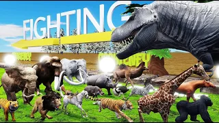 The Ultimate Battle: 44 Wild Animals vs. Tyrannosaurus Epic Battle
