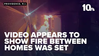 Surveillance video shows fire between two homes in Providence may have been set