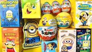 Asmr unboxing eggs! Minions kinder egg, SpongeBob and more minions