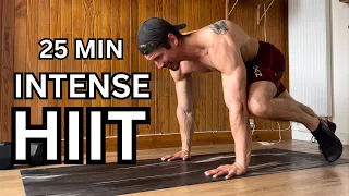 25 Min HIIT Training | Intense Full Body Workout At Home With Dumbbells