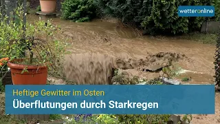 Unwetter hinterlassen Überflutungen