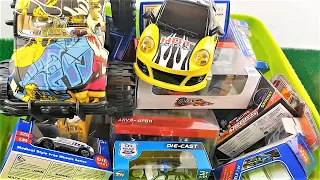 Box Full of diecast Cars and toys cars