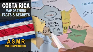 ASMR Geography Facts: Drawing COSTA RICA outline with its provinces | Best known facts explained