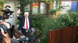 Corbyn leaves London home as May loses parliamentary majority