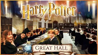 The Great Hall [ASMR] Harry potter Philosopher's Stone Ambience ✨Dinner feast, Friends chat, Magic