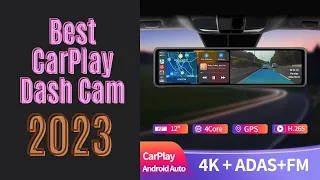 12" 4K Dash Cam Wireless CarPlay Android Auto ADAS Car DVR 5G WiFi GPS FM 24h Parking Monitor
