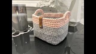 🇺🇸 HOW TO CROCHET SQUARE BASKET / BEGINNER