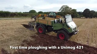 First time ploughing with a Unimog 421