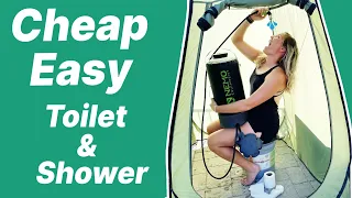 CHEAP & SIMPLE Portable Bathroom for VAN LIFE || NEMO SOLAR SHOWER overview