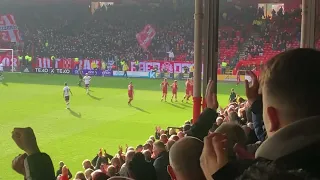 Duk puts the Dons 2-0 up. Aberdeen v Hearts SPFL Premiership 18/03/23