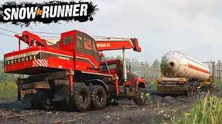 Truck Stuck in Russian Wet Mud | SnowRunner Gameplay