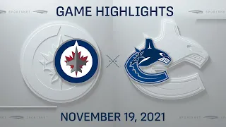 NHL Highlights | Jets vs. Canucks - Nov. 19, 2021