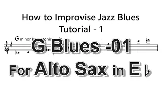 How to Improvise - Bb Blues - Tutorial for Alto Sax -1 (minor pentatonic scale)