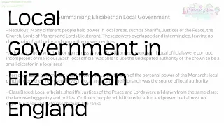 Local Government in Elizabethan England | Elizabethan England Revision for GCSE History