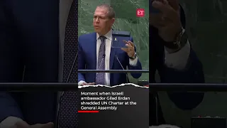 Moment when Israeli ambassador Gilad Erdan shredded UN Charter at the General Assembly