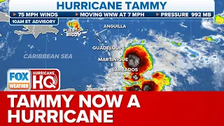 Tammy Strengthens Into Category 1 Hurricane