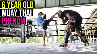 6 Year Old Muay Thai Phenom! Zian training with Master Yod