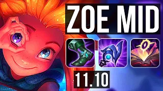 ZOE vs VLADIMIR (MID) | 9/0/1, Legendary, 900K mastery, 300+ games | BR Diamond | v11.10