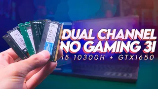 DUAL CHANNEL no Lenovo Gaming 3i dá + DESEMPENHO? Memórias RAM testadas! i5 10300H + GTX1650