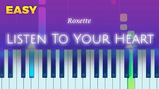 Roxette - Listen To Your Heart - EASY Piano TUTORIAL by Piano Fun Play