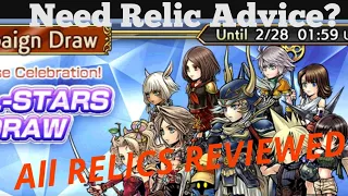 Dissidia Final Fantasy Opera Omnia COMPLETE SHORT-TERM REVIEW of ALL 5* Relics on the All-Stars Draw