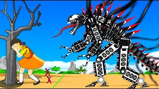 If Evolution Of MechaGodzilla Venom Playing Squid Game Animation | 어몽어스 오징어 게임