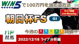 【WIN5で100万円：ライブ分析編】 2022年12月18日（日）朝日杯FS