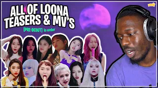 REACTING TO LOONA | all teasers & mvs in order!! (PRE-DEBUT)