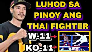 W-11 KO-11 LUMUHOD SA LAKAS NG PINOY ANG THAI FIGHTER| NEW WBA ASIA SOUTH BANTAMWEIGHT CHAMPION