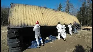 Setting up a shipping container cabin