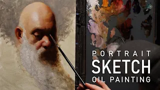 Painting portrait in oils in one session - alla prima technique