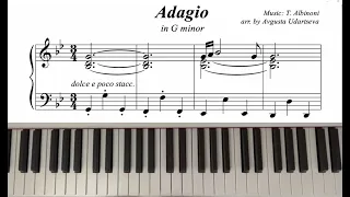 Adagio in G minor (Albinoni) - Piano Tutorial. Played live on Yamaha DGX 670.