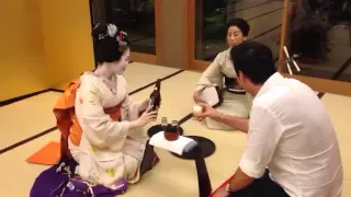 Drinking games  with a Geisha in Japan