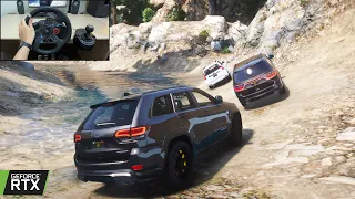 GTA 5 - Jeep Grand Cherokee OFFROAD CONVOY - Super Beast Climbing the Mountain