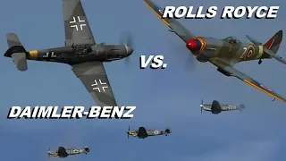 3x MESSERSCHMITT Bf-109 vs. SPITFIRE | Hangar 10 Fly In 2018