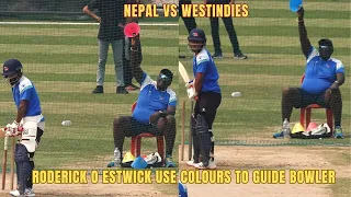 Nepal Cricket Team Training for T20 with West Indies| Roderick O Estwick use colours to guide bowler