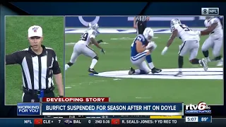 Vontaze Burfict suspended for season after hit on Jack Doyle