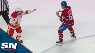 Canadiens' Michael Pezzetta Fires Up The Crowd After Dropping Gloves With Flames' Connor Mackey