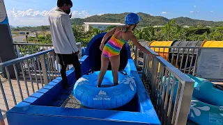 🐬 The Blue Snake Water Slide 💦 at Black Mountain Waterpark 🇹🇭