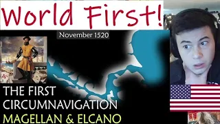 American Reacts The First Circumnavigation of the Earth by Magellan & Elcano - Summary on a Map