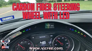 Vicrez Carbon Fiber Steering Wheel With LED Dash Display INSTALL STEP BY STEP