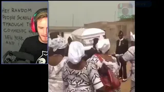 Pewdiepie reacting to Coffin dance meme