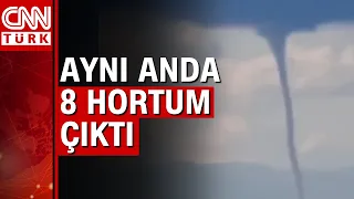 Çeşme'deki hortumlar amatör kameraya böyle yansıdı