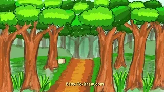 How to draw forest, bush, trail, trees - Easy Step by Step Tutorials